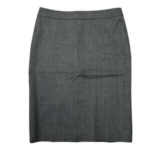 Escada Pencil Skirt Virgin Wool Vented Basics Gray Size EU 38 / US 8 / 32" Waist